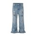 Men's Clothing High Street Old Washed Wide Leg Ripped Bamboo Joints Hand Rubbed Blood Stain Jeans_mkmklike.com