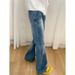 Retro Style High-Waisted Flared Straight Leg Jeans for Women plus Size Slimming Long Pants Autumn Style for Chubby Girls Pear Shaped Figures_mkmklike.com
