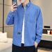 New Cotton Denim Long Sleeved Shirt For Spring Autumn Casual Top, Loose And Versatile Coat, Men's Trend_mkmklike.com