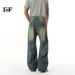 EF JEANS | 2025 New American Retro Old Water Ripple Design Stylish Straight Jeans Casual Pants_mkmklike.com
