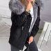 Women's Clothing Retro Denim Jacket With Large Fur Collar, Stylish And Warm For Commuting, Mid Length Distressed And Vintage Style._mkmklike.com