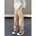 American High Street Black Workwear Wide For Men And Women Versatile Loose Straight Leg Casual Floor Pants_mkmklike.com