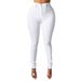 ELLE 2023 European And American Fashion Cross-Border Women's Jeans High Waist Slim Fit Pencil Pants_mkmklike.com