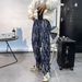 Vintage High Street Jacquard Textured Washed Denim High-waisted Straight Slim-fit Pants For Men And Women_mkmklike.com