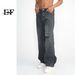 EF JEANS | 2023 New Product, Korean Version Straight Tube American Trend Ripped Denim Trousers, Men's And Women's Same Black_mkmklike.com