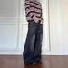 Vintage Black Washed Distressed Jeans 90s Baggy Wide-Leg Denim Pants With Cat Whisker & Crooked Blade Wash, Streetwear High Waist Relaxed Fit_mkmklike.com