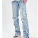 Nordmann European And American Retro Washed Light Blue Jeans For Men With Split Cuffs Adjustable Hip-Hop Street Style Pants_mkmklike.com