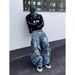 Vintage Distressed Patchwork Jeans – Raw Hem Wide-Leg Denim Pants With Contrast Stitching For Men & Women (S-3xl)_mkmklike.com