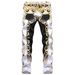Suitable For All Seasons Men's Stretch Slim Fit Colorful Printed Skinny Casual Plus Size Jeans Trendy_mkmklike.com