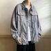 Loom Vintage Graffiti Denim Jacket For Men Spring Autumn European American Workwear Cool Trendy Brand Youth Hong Kong Style_mkmklike.com