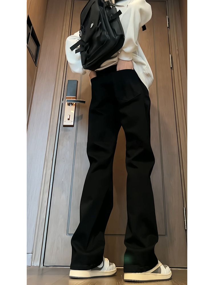 New Spring And Autumn Fashion Pants For Men, American Vibe Casual High Street Slim Straight Long Pants, Slightly Flared_mkmklike.com