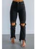 K New Tight Cropped Jeans With Ripped Holes For Women_mkmklike.com