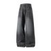 Men's American Retro Oversized Jeans High Street Style Washed Distressed Straight Leg Loose Fitting Long Pants For Autumn_mkmklike.com