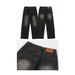 Men's Clothing Retro Washed Distressed Jeans Wide Leg Straight Fashion Brand Black Loose White Trousers_mkmklike.com