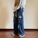 Men's Autumn Youthful Trendy Mid-Rise Straight Leg Jeans Versatile Harajuku Cropped Pants Fashionable Ins Style_mkmklike.com