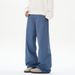 Men's Clothing & Archer0603 & Spring Retro Stonewash Simple Versatile White Jeans Unisex Loose Straight Leg Pants_mkmklike.com