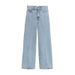 Women's High Waist Straight Leg Wide Leg Jeans - Comfortable Cotton Casual Trousers For Office & Daily Wear_mkmklike.com