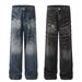 Men's Clothing Retro 2025 Neutral Trendy Washed Old Design High End Men's Loose Denim Trousers_mkmklike.com