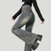 Retro High-waisted Micro-flared Jeans For Women, 2026 Summer Thin New Slim-fit Petite Popular Bootcut Pants_mkmklike.com