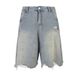 Men's Clothing American High Street Hot Diamond Ripped Raw Edge Denim Shorts Men And Women Summer Loose Couple Street Hip Hop Five Point Pants_mkmklike.com