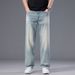 Men's Clothing Light Business Stretch Jeans Spring Summer Thin Long Casual Denim Loose Straight Leg Casual Pants_mkmklike.com
