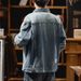 Large Size Men's Spring And Autumn New American Retro Denim Jacket Men's High Street Plus Fat Plus Size Loose Denim Jacket_mkmklike.com