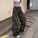 Floor-length 2025 Spring/autumn Casual American Style New Camouflage High-waisted Loose Wide-leg Pants Retro Jeans For_mkmklike.com