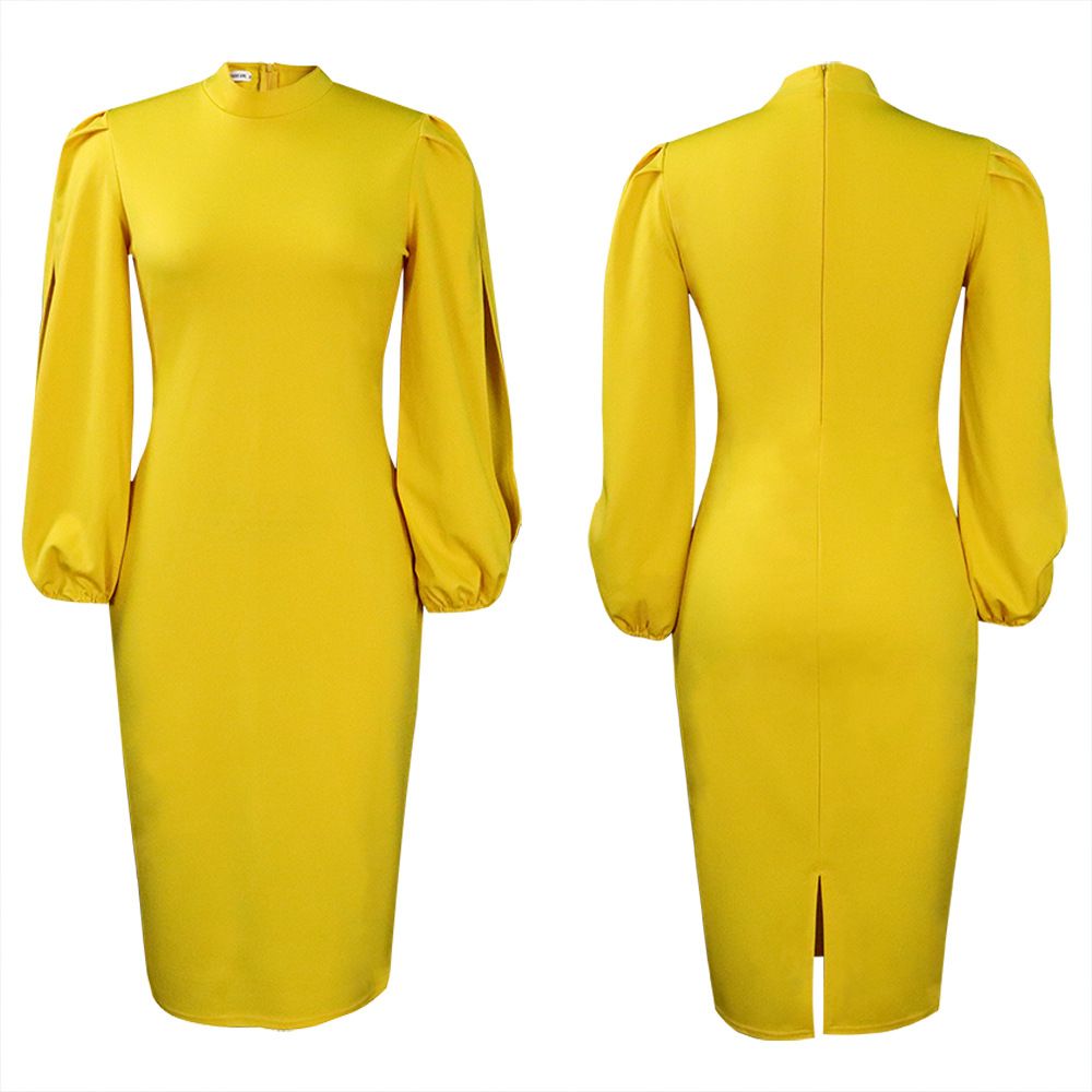 Women's Clothing women's solid color temperament Tongle fashion large size dress_mkmklike.com