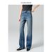 Women's High-Waisted Straight Leg Jeans - Vintage Washed Slim Fit Stretch Denim Pants (Dark Blue, Regular & Tall Lengths, Size 25-30)_mkmklike.com