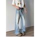 Nordmann European And American High Street Vibes Retro Ice Blue Cat Whiskers Jeans Men's Vintage Distressed Straight Leg Slightly_mkmklike.com