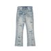 Heavy-Duty Distressed Flared Washed Jeans For Men Trendy Loose Wide-Leg Pants High Street Casual Trousers_mkmklike.com
