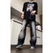 Nordmann American Style Vibe Jeans For Men, Reversible Design, Vintage Washed Casual Distressed Straight Pants, Gradient Trendy_mkmklike.com