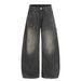 Men's High-Waist Straight Leg Jeans Retro Distressed Design Heavy Washed Fit High Street Style Loose Curved Blade_mkmklike.com