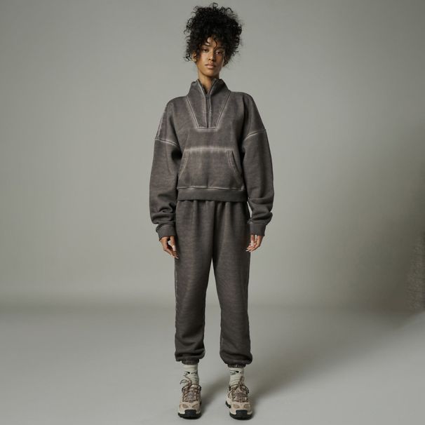 Women's Clothing fashion autumn and winter style zipper half open collar long sleeve jacket sweatpants two-piece suit_mkmklike.com