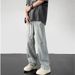 Streetwear Destroyed Denim Jeans – Vintage Washed High Waist Baggy Pants With Distressed Details (Unisex Relaxed Fit, Light Stretch)_mkmklike.com