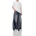 Unisex High Street Vibe Ripped Jeans Retro Washed Loose Straight Leg Wide Leg Pants_mkmklike.com