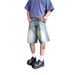 Men's Vintage Washed Denim Shorts Japanese Style Relaxed Fit High Street Casual Summer Shorts_mkmklike.com