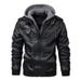 Leather Jacket Men's Slim-fit Zipper Pu Jacket Fall Men's Leather Jacket Jacket Black_mkmklike.com