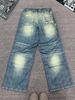 Design Sense Printed Jeans Men's Trendy Brand New Wide-leg Straight Mopping Pants_mkmklike.com