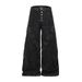 American Heavy Industry Washed Vintage Denim Flared Men's Loose Wide-Leg Button Front Design Floor-Length Pants_mkmklike.com