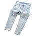 Summer Light Color Ripped Jeans Trendy Brand New Style Cool Slim Fit Skinny Pants Men Korean Version_mkmklike.com