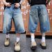 Vintage Straight-Leg Jeans Relaxed Fit Washed Denim Pants Hand-Painted Details S-2XL Men's Clothing_mkmklike.com