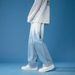 Tie-dye Gradual Change Of Color Jeans Men's Trend Casual Pants Korean Version Of Trendy Brand Pendant Feeling Wide Legs Mopping Trousers_mkmklike.com