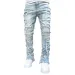 Men's Jeans Regular Fit Stacked Patch Distressed Destroyed Straight Denim Pants Streetwear Clothes Casual Jean_mkmklike.com