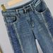 Women's High-Waisted Wide Leg Denim Pants Rhinestone Embroidery Loose Fit Slimming Ethnic Style Trendy Early Autumn Clothing_mkmklike.com