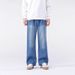 Classic Straight Fit Men's Jeans - Comfortable Polyester Denim Pants For Casual Wear (Blue/Black, S-3xl)_mkmklike.com