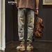 Men's Distressed Straight-Leg Jeans – Vintage Washed Denim With Ripped Details (Light Blue, Sizes 28-36)_mkmklike.com
