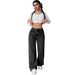 Black Wide Leg Jeans for Women Low Waisted Slimming European American Style Floor Length Jeans Flowing Cross Border E Commerce Item_mkmklike.com