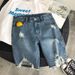 Men's Clothing Men's Style Slim Fit Ripped Denim Shorts Summer Thin Casual Trendy Brand Five Point Breeches_mkmklike.com