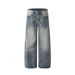 American Style Washed Gradient Jeans Men's Loose Wide-Leg Street Fashion Punk Distressed Straight Pants_mkmklike.com